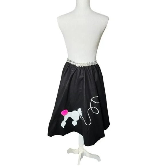 50’s costume Halloween Poodle skirt black with sequin - Picture 2 of 6